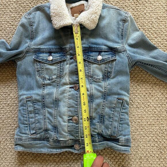 Y2k american eagle sherpa lined jean jacket womens xs winter - Picture 4 of 5